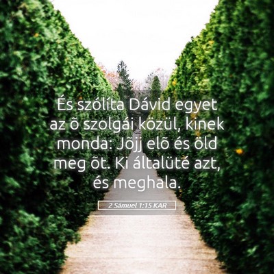 Picture 05 - 2 Sámuel 1:15 KAR - És szólíta Dávid egyet az õ szolgái - Bible Verse Picture