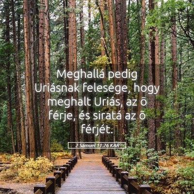 Picture 05 - 2 Sámuel 11:26 KAR - Meghallá pedig Uriásnak felesége, hogy meghalt - Bible Verse Picture