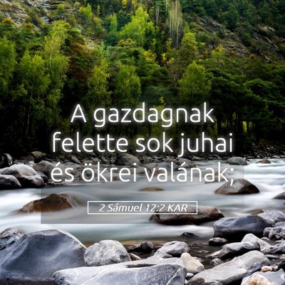 Picture 05 - 2 Sámuel 12:2 KAR - A gazdagnak felette sok juhai és ökrei - Bible Verse Picture