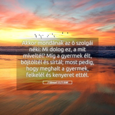 Picture 05 - 2 Sámuel 12:21 KAR - Akkor mondának az õ szolgái néki: Mi dolog - Bible Verse Picture