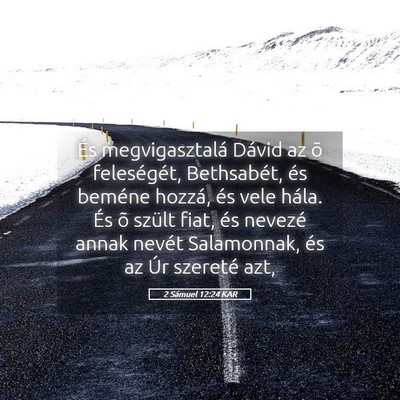 Picture 05 - 2 Sámuel 12:24 KAR - És megvigasztalá Dávid az õ feleségét, - Bible Verse Picture