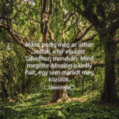 Picture 05 - 2 Sámuel 13:30 KAR - Mikor pedig még az útban voltak, a hír - Bible Verse Picture