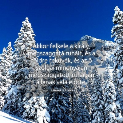 Picture 05 - 2 Sámuel 13:31 KAR - Akkor felkele a király, megszaggatá ruháit, - Bible Verse Picture