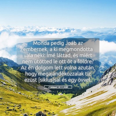 Picture 05 - 2 Sámuel 18:11 KAR - Monda pedig Joáb az embernek, a ki megmondotta - Bible Verse Picture