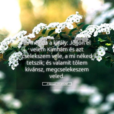 Picture 05 - 2 Sámuel 19:38 KAR - És monda a király: Jõjjön el velem Kimhám - Bible Verse Picture