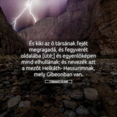 Picture 05 - 2 Sámuel 2:16 KAR - És kiki az õ társának fejét megragadá, és - Bible Verse Picture