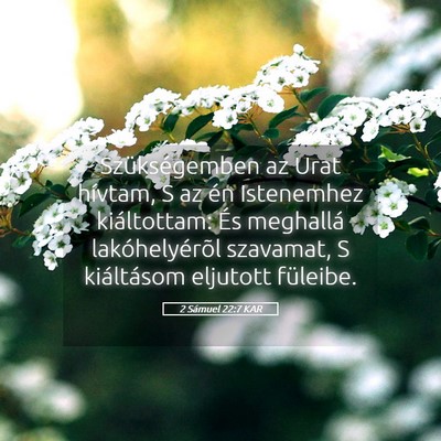 Picture 05 - 2 Sámuel 22:7 KAR - Szükségemben az Urat hívtam, S az én - Bible Verse Picture