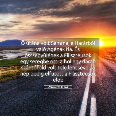 Picture 05 - 2 Sámuel 23:11 KAR - Õ utána volt Samma, a Harárból való Agénak - Bible Verse Picture