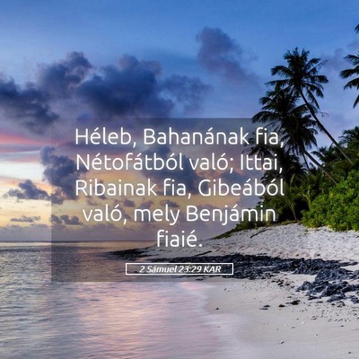 Picture 05 - 2 Sámuel 23:29 KAR - Héleb, Bahanának fia, Nétofátból való; - Bible Verse Picture