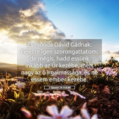 Picture 05 - 2 Sámuel 24:14 KAR - És monda Dávid Gádnak: Felette igen - Bible Verse Picture