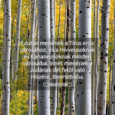 Picture 05 - 2 Sámuel 24:7 KAR - Ezután menének a Tírus erõs városához, és - Bible Verse Picture