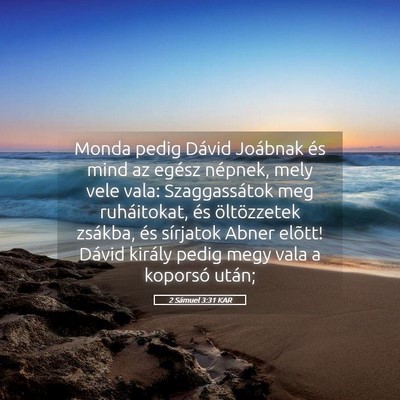 Picture 05 - 2 Sámuel 3:31 KAR - Monda pedig Dávid Joábnak és mind az egész - Bible Verse Picture