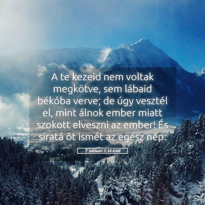Picture 05 - 2 Sámuel 3:34 KAR - A te kezeid nem voltak megkötve, sem lábaid - Bible Verse Picture