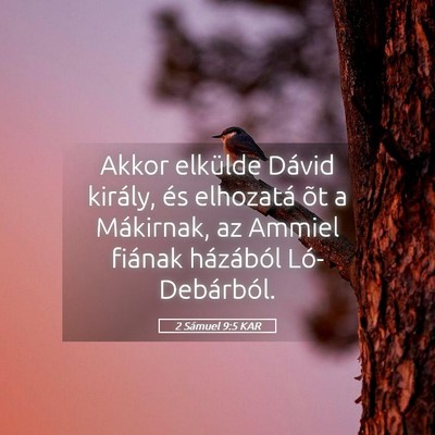 Picture 05 - 2 Sámuel 9:5 KAR - Akkor elkülde Dávid király, és elhozatá õt - Bible Verse Picture