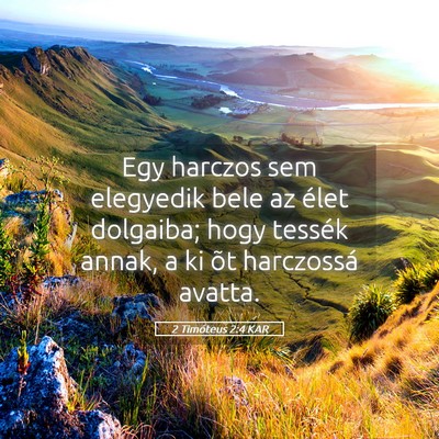 Picture 05 - 2 Timóteus 2:4 KAR - Egy harczos sem elegyedik bele az élet dolgaiba; - Bible Verse Picture