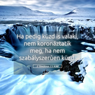 Picture 05 - 2 Timóteus 2:5 KAR - Ha pedig küzd is valaki, nem koronáztatik meg, - Bible Verse Picture
