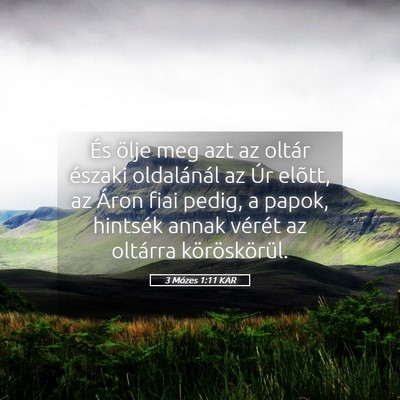 Picture 05 - 3 Mózes 1:11 KAR - És ölje meg azt az oltár északi oldalánál - Bible Verse Picture