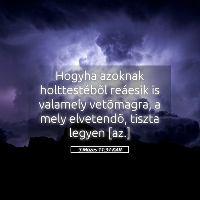 Picture 05 - 3 Mózes 11:37 KAR - Hogyha azoknak holttestébõl reáesik is - Bible Verse Picture