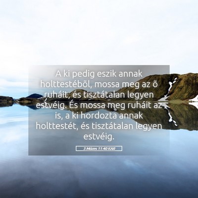 Picture 05 - 3 Mózes 11:40 KAR - A ki pedig eszik annak holttestébõl, mossa meg - Bible Verse Picture
