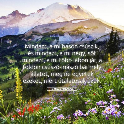 Picture 05 - 3 Mózes 11:42 KAR - Mindazt, a mi hason csúszik, és mindazt, a mi - Bible Verse Picture