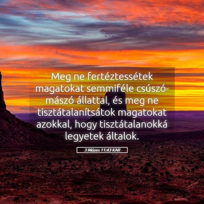 Picture 05 - 3 Mózes 11:43 KAR - Meg ne fertéztessétek magatokat semmiféle - Bible Verse Picture