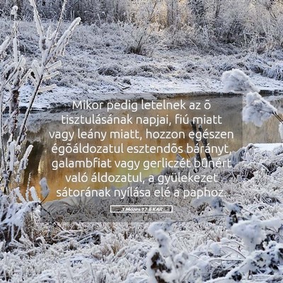 Picture 05 - 3 Mózes 12:6 KAR - Mikor pedig letelnek az õ tisztulásának - Bible Verse Picture