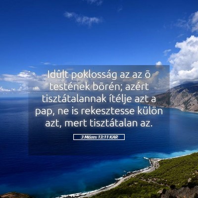Picture 05 - 3 Mózes 13:11 KAR - Idûlt poklosság az az õ testének bõrén; - Bible Verse Picture