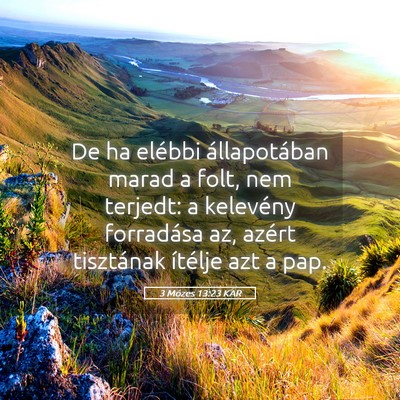 Picture 05 - 3 Mózes 13:23 KAR - De ha elébbi állapotában marad a folt, nem - Bible Verse Picture