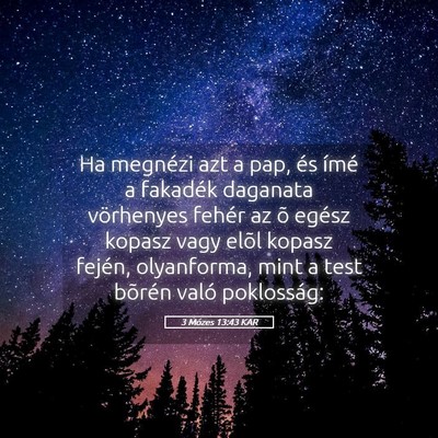Picture 05 - 3 Mózes 13:43 KAR - Ha megnézi azt a pap, és ímé a fakadék - Bible Verse Picture