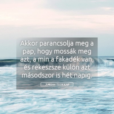 Picture 05 - 3 Mózes 13:54 KAR - Akkor parancsolja meg a pap, hogy mossák meg - Bible Verse Picture
