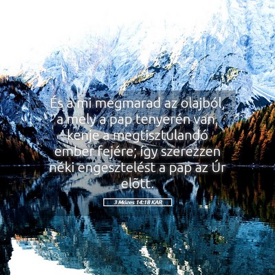 Picture 05 - 3 Mózes 14:18 KAR - És a mi megmarad az olajból, a mely a pap - Bible Verse Picture