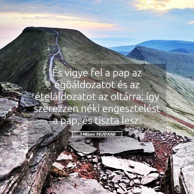 Picture 05 - 3 Mózes 14:20 KAR - És vigye fel a pap az égõáldozatot és az - Bible Verse Picture