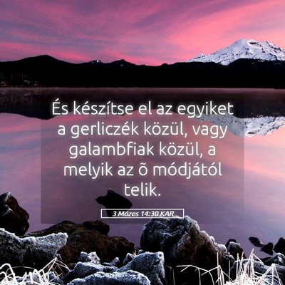 Picture 05 - 3 Mózes 14:30 KAR - És készítse el az egyiket a gerliczék - Bible Verse Picture