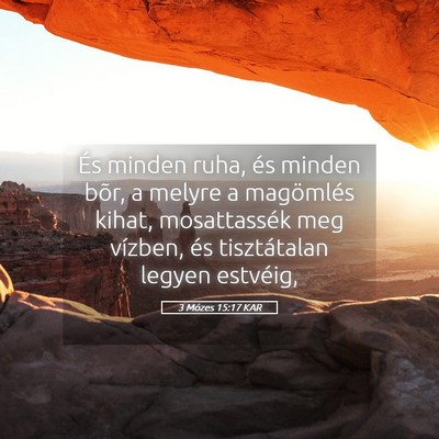 Picture 05 - 3 Mózes 15:17 KAR - És minden ruha, és minden bõr, a melyre a - Bible Verse Picture