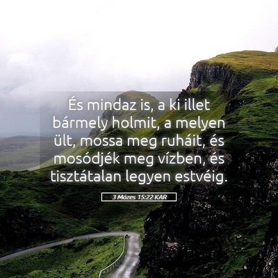 Picture 05 - 3 Mózes 15:22 KAR - És mindaz is, a ki illet bármely holmit, a - Bible Verse Picture