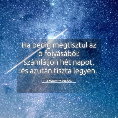 Picture 05 - 3 Mózes 15:28 KAR - Ha pedig megtisztul az õ folyásából: - Bible Verse Picture