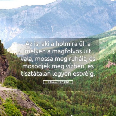 Picture 05 - 3 Mózes 15:6 KAR - Az is, aki a holmira ül, a melyen a magfolyós - Bible Verse Picture