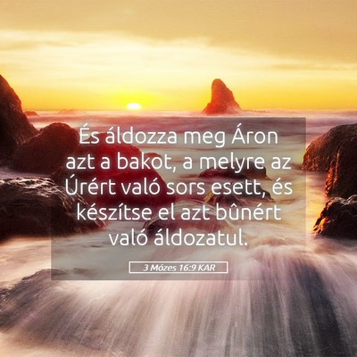 Picture 05 - 3 Mózes 16:9 KAR - És áldozza meg Áron azt a bakot, a melyre az - Bible Verse Picture