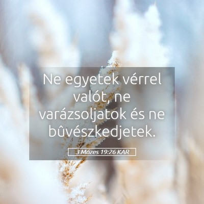 Picture 05 - 3 Mózes 19:26 KAR - Ne egyetek vérrel valót, ne varázsoljatok és - Bible Verse Picture