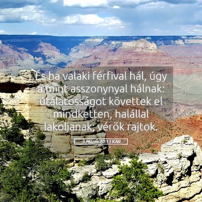 Picture 05 - 3 Mózes 20:13 KAR - És ha valaki férfival hál, úgy a mint - Bible Verse Picture