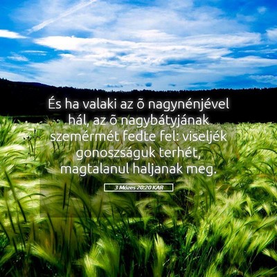 Picture 05 - 3 Mózes 20:20 KAR - És ha valaki az õ nagynénjével hál, az õ - Bible Verse Picture