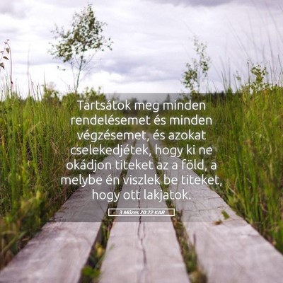 Picture 05 - 3 Mózes 20:22 KAR - Tartsátok meg minden rendelésemet és minden - Bible Verse Picture