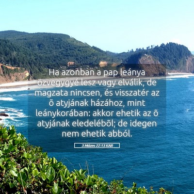 Picture 05 - 3 Mózes 22:13 KAR - Ha azonban a pap leánya özvegygyé lesz vagy - Bible Verse Picture
