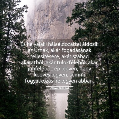 Picture 05 - 3 Mózes 22:21 KAR - És ha valaki hálaáldozattal áldozik az - Bible Verse Picture