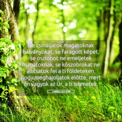 Picture 05 - 3 Mózes 26:1 KAR - Ne csináljatok magatoknak bálványokat, se - Bible Verse Picture