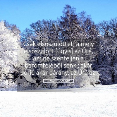 Picture 05 - 3 Mózes 27:26 KAR - Csak elsõszülöttet, a mely elsõszülött - Bible Verse Picture