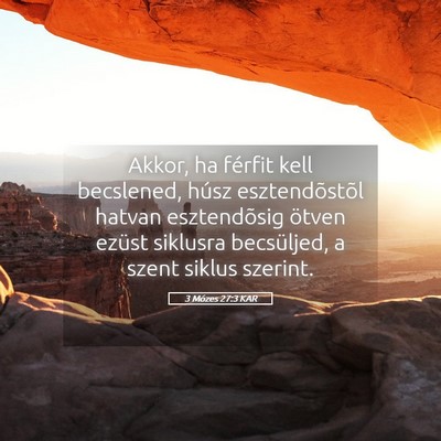 Picture 05 - 3 Mózes 27:3 KAR - Akkor, ha férfit kell becslened, húsz - Bible Verse Picture
