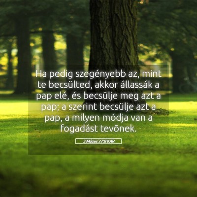 Picture 05 - 3 Mózes 27:8 KAR - Ha pedig szegényebb az, mint te becsülted, - Bible Verse Picture