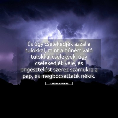 Picture 05 - 3 Mózes 4:20 KAR - És úgy cselekedjék azzal a tulokkal, mint a - Bible Verse Picture