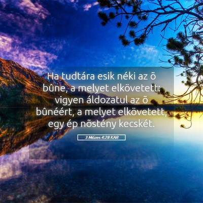 Picture 05 - 3 Mózes 4:28 KAR - Ha tudtára esik néki az õ bûne, a melyet - Bible Verse Picture